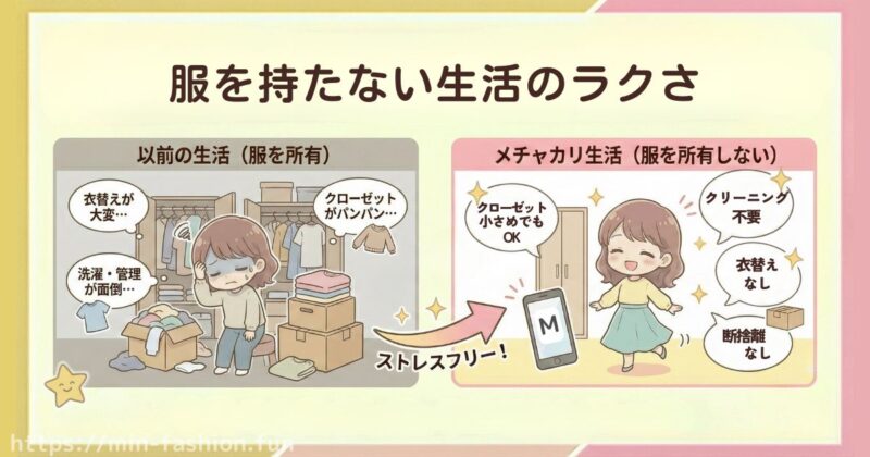 それでもメチャカリを使う理由「服を所有しない生活が想像以上に楽だった」