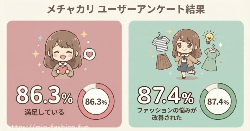 メチャカリのユーザーアンケートの満足度