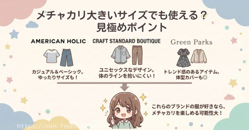 メチャカリが大きいサイズでも使えるかの見極めポイント