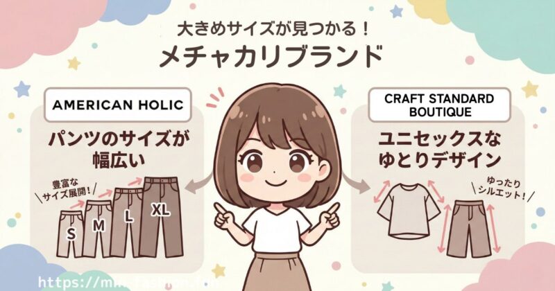 メチャカリで大きいサイズでも着やすいアイテムの傾向
